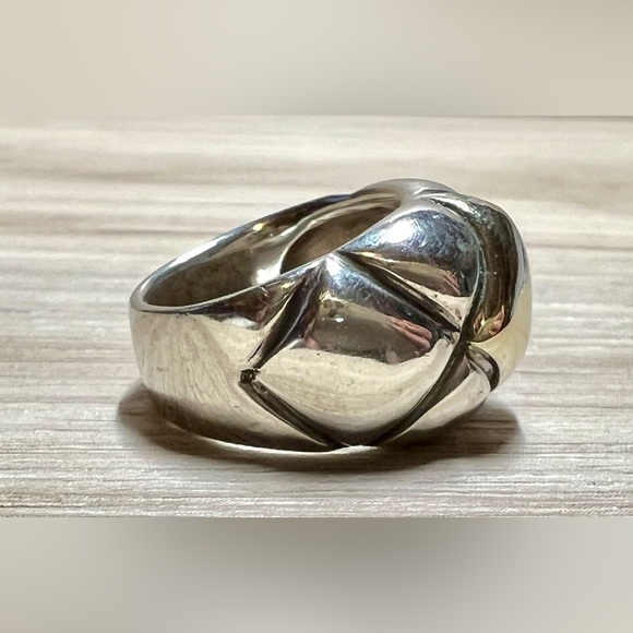 uthentic Designer ZINA Sterling Silver & 14K Gold Modernist Dome Ring, Size 5.75 - Picture 5 of 10